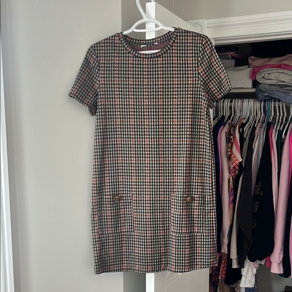 Zara Brown and Black Sheath Mini Dress
